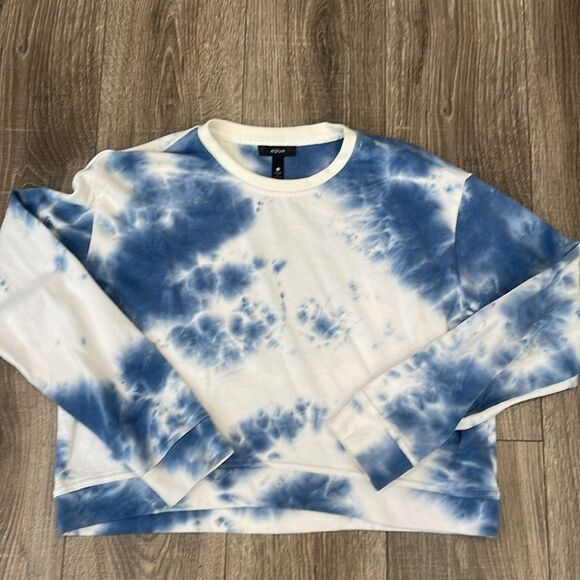 Aqua Long sleeve tye-Dye cropped sweatshirt - Picture 3 of 4